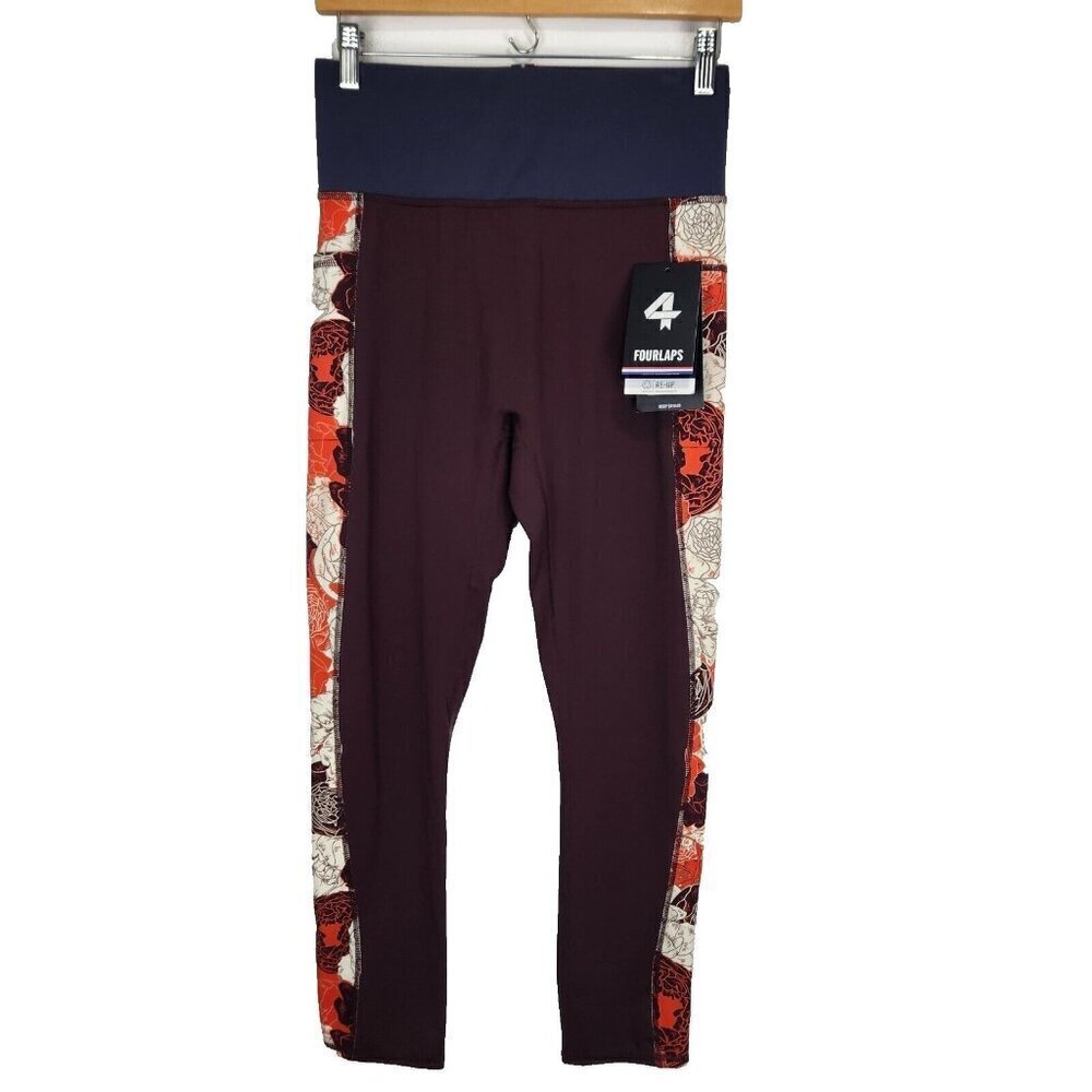 Fourlaps NWT Plyo 7/8 Legging Womens S Brown Orange Ultra High Rise Activewear